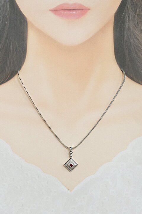 楽天市場】ポーラ ルビー ネックレス 0.22ct ダイヤモンド Pt900 