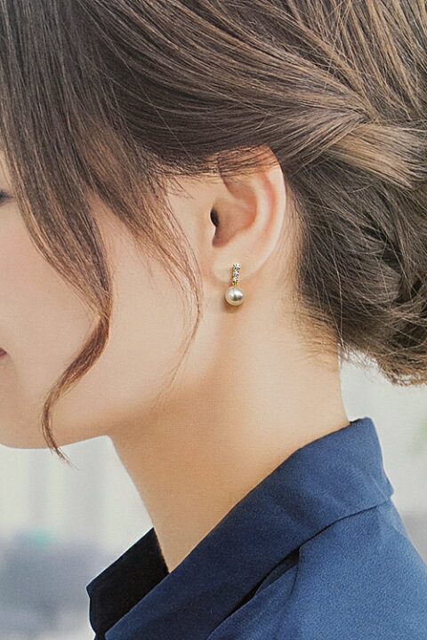 楽天市場】ミキモト アコヤパール ピアス 7.8mm ダイヤモンド K18YG  