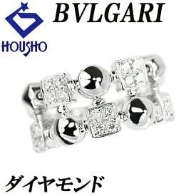 【宝正 創業50周年記念セール】最大2万円クーポンブルガリ ダイヤモンド ルチア 2ロウ リング K18ホワイトゴールド BVLGARI 幅広 太め 2連風 透かし 【中古】【902920】