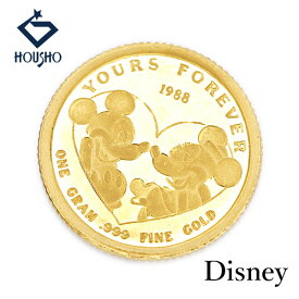 【10/4〜9 マラソン 最大2万円クーポン+全品ポイント5倍】ディズニー コイン K24インゴット Disney ミッキーマウス Mickey Mouse ミニー Minnie キャラクター 1988年 金貨 コイン メダル 地金のみ 石なし 【中古】【909168】