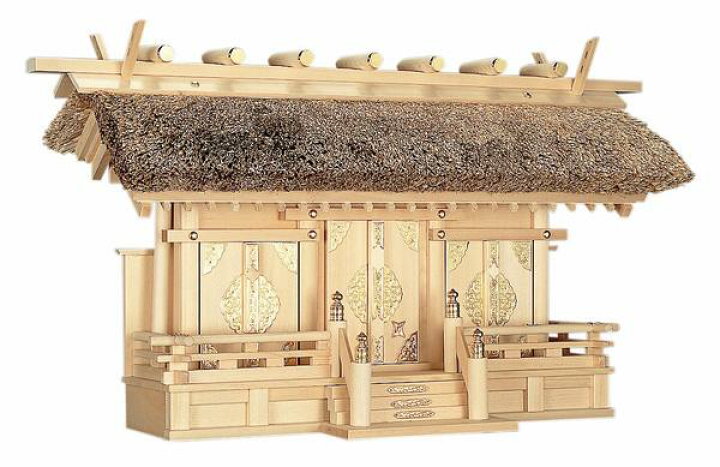 楽天市場】神棚 茅葺通し屋根 [三社] 茅葺 木曽ひのき 神棚 国産 日本 