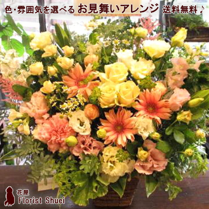 楽天市場 送料無料 ご用途 お見舞い 生花アレンジメント 病院 ご自宅にお見舞い 花 入院 快気祝い 花 お見舞いの花 アレンジ アレンジメントフラワー 退院祝い アレンジフラワー 花屋 花屋florist Shuei