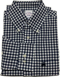�u���b�N�X�u���U�[�Y ���� �����|�C���g �{�^���_�E���V���c �`�F�b�N �l�C�r�[ Brooks Brothers SHIRTS 030