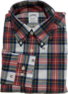 �u���b�N�X�u���U�[�Y ���� �{�^���_�E���V���c �`�F�b�N ���b�h Brooks Brothers SHIRTS 041