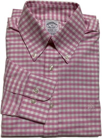 ブルックスブラザーズ 長袖 ワンポイント ボタンダウンシャツ チェック ピンク Brooks Brothers SHIRTS 051