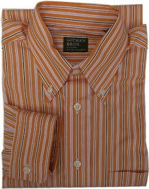 ギットマンブラザーズ アメリカ製 長袖 ストライプ ボタンダウンシャツ オレンジ メンズ GITMAN BROTHERS BD SHIRTS MADE IN USA 019