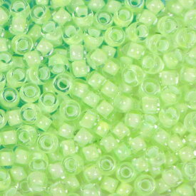 ビーズ ガラスビーズ ピカットビーズ Lグリーン 2503 【メール便可】｜ビーズ｜ガラスビーズ｜グラスビーズ｜丸大ビーズ｜