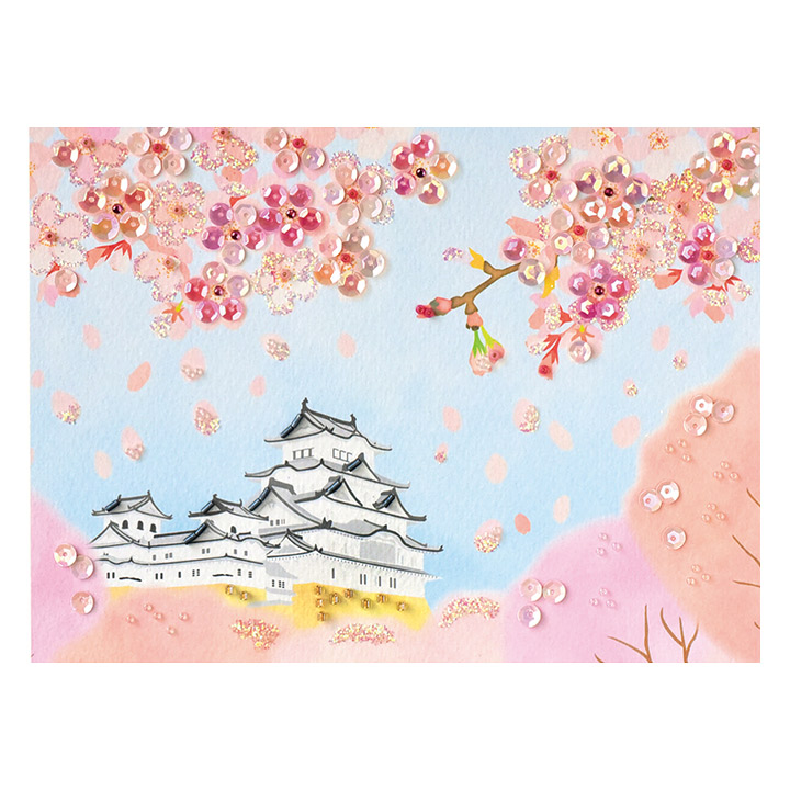 ビーズデコール 桜と城 (4月) BHD-152 キット 手作り インテリア 日本の四季 4月 桜 サクラ お城 ビーズデコール MIYUKI