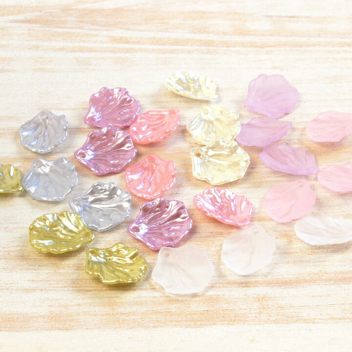 楽天市場】ビーズ アクリルビーズ 花びらパーツ 18×15mm 【メール便可 