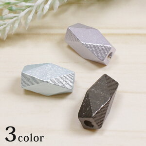 ウッドパール レクタングル 20×10mm 2ヶ | ウッドビーズ ウッドパーツ 木製ビーズ デザインビーズ パール調 パール塗装 両穴 大人カラー トーカイ 多角形