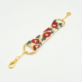 京・西陣柄マスク留め つばき PB-208 | 手作り キット マスク関連 おしゃれ マスク ビーズ チャーム 便利 ビーズキット