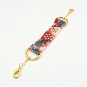 京・西陣柄マスク留め いちご PB-210 | 手作り キット マスク関連 おしゃれ マスク ビーズ チャーム 便利 ビーズキット