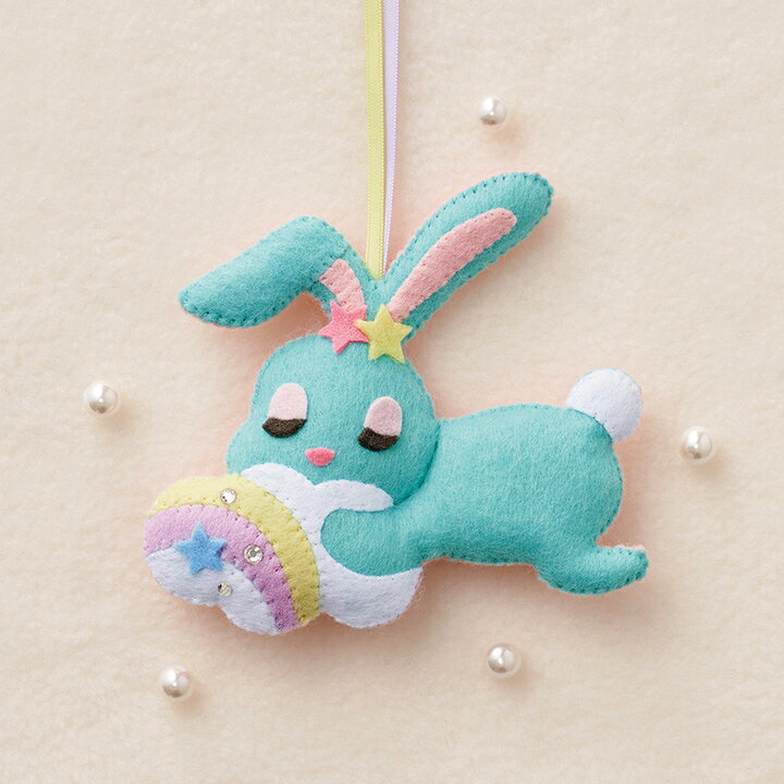 楽天市場 ゆめいろマスコットキット ウサギ 子ども手芸キット うさぎ 縫い方の基礎が学べる ゆめいろ ゆめかわ サンフェルト ゆめいろ 手芸 キット メルヘン フェルト マスコット 手芸材料の通信販売 シュゲール