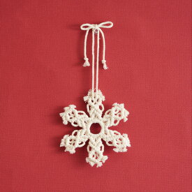 マクラメで作る スノーフレーク ホワイト 15×15cm | マクラメ クリスマス モチーフ 雪の結晶 オーナメント 手芸キット 手作りキット マクラメ編み ナチュラル