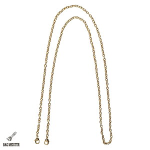 バッグマイスター チェーンストラップ 小豆チェーン ゴールド 120cm 両ナスカン付き | BAG MEISTER ポシェット チェーン ナスカン含む全長125cm 金 G アズキチェーン あずき くさり 持ち手
