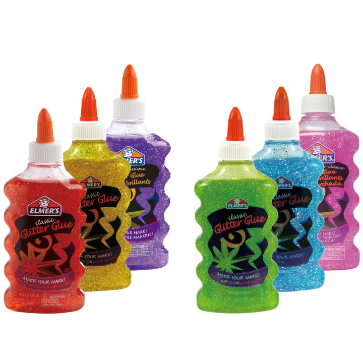 楽天市場 エルマーズ スライム用 グリッターグルー 177ml 6oz Elmer S Glitter Glue スライムカラー スライム色付け材 スライムクリアカラー 手芸材料の通信販売 シュゲール