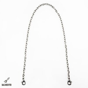 バッグマイスター チェーンストラップ 小豆チェーン ニッケル 40cm 両ナスカン付き | BAG MEISTER ハンドバッグ チェーン ナスカン含む全長45cm シルバー N アズキチェーン あずき くさり 持ち手