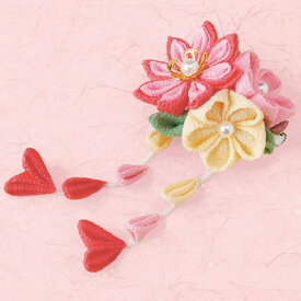 京ちりめん つまみ細工 花束のブローチ ピンク 【メール便可】| 材料 手作り ブローチ アクセサリー ハンドメイド ちりめん細工 ブローチピン 手芸キット 手作りキット プレゼント 縮緬 アクセサリーキット 手縫い