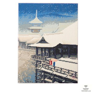 ダイヤモンドフィックス キット 浮世絵 春の雪京ノ清水 30×40cm 10-4852 | 東京交易 ダイアモンドフィックス 浮世絵 ビーズキャンバスアート 貼り付け インテリア フレーム ダイヤモンド アート