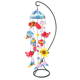 京ちりめん 傘宝つるし飾り 水色 【メール便可】 | クラフト 和調手芸 吊るし飾り 飾り キット 手芸 手芸用品 手作り 手作りキット 手芸キット 和雑貨 インテリア ハンドメイド ちりめん細工