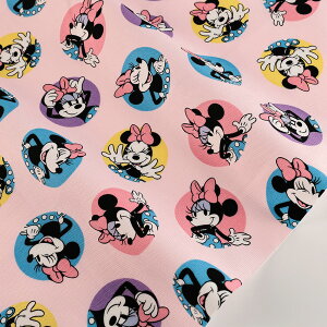ディズニー ミニーマウス ドット柄 オックス 50cm単位 | 切売り 切り売り 生地 布 布地 コットン100% ミニーマウス Disney キャラクター 水玉柄 入園 入学 新学期 グッズ 女の子 男の子 かわいい