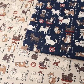 日本犬図鑑 ご当地いぬ オックス 50cm単位 | 切売り 切り売り 生地 布 布地 コットン100％ いぬ 犬 イヌ ドッグ わんこ ワンコ わんちゃん ワンちゃん 犬柄 普通地 丈夫 和犬 かわいい 和風 和調 和テイスト レトロ