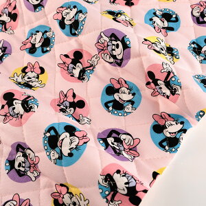 ディズニー ミニーマウス ドット柄 オックスキルト 50cm単位 | 切売り 切り売り 生地 布 布地 かわいい ミニーマウス Disney 入園 入学 水玉柄 通園 通学 キルティング キルティング生地 厚手 丈