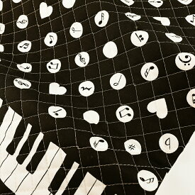 ＼入学PICK／ お気に入りシリーズ ピアノドット オックスキルト 50cm単位 | 切売り 切り売り 生地 布 布地 ピアノ 音楽 楽器 鍵盤柄 水玉柄 ドット柄 モノトーン 厚手 丈夫 入園 入学 女の子 男の子 キルティング キルティング生地