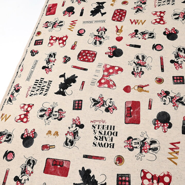楽天市場】ディズニー ミニーマウス 綿麻キャンバス 50cm単位｜切売り  