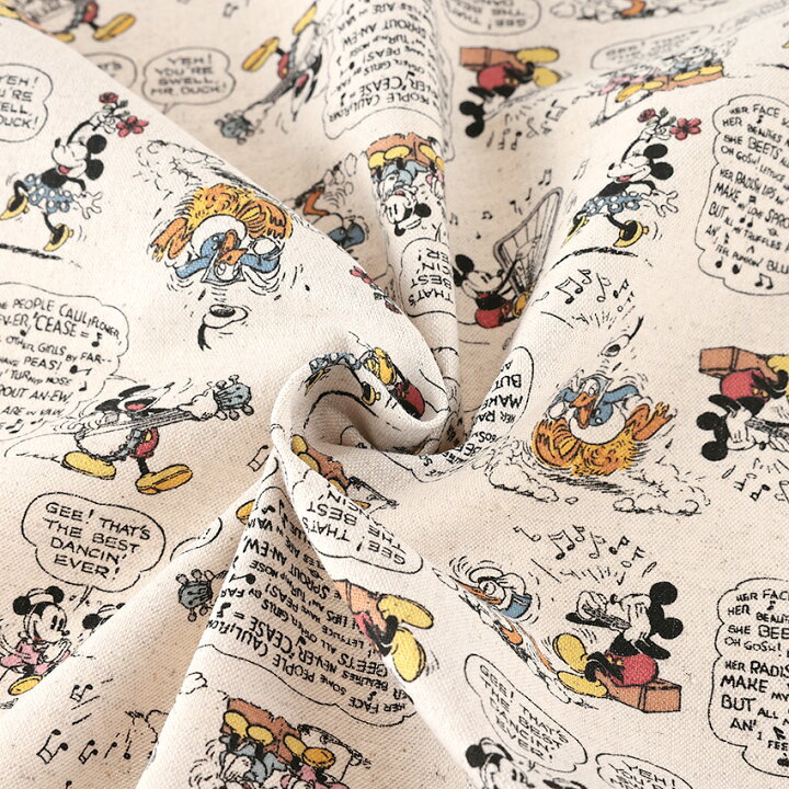 楽天市場 ディズニー ミッキーヴィンテージ 綿麻キャンバス 1m単位 切売り 切り売り 生地 布 布地 Disney キャラクター コットンリネン ミッキーマウス ミニ レトロ 楽器 ダンス 普通地 丈夫 トートバッグ リュックサック ボディバッグ 手芸材料の通信販売 シュゲール