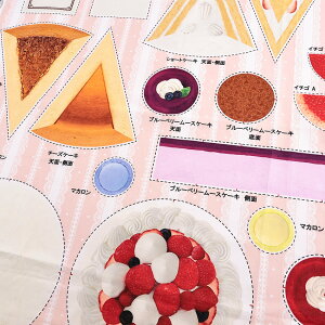 インクジェットパネル ケーキ屋さん 108×95cm カットクロス|生地 布 布地 はぎれ カット布 カットクロス スイーツ お菓子 リアル おもしろい かんたん ユニーク 薄手 薄地 インクジェット パ