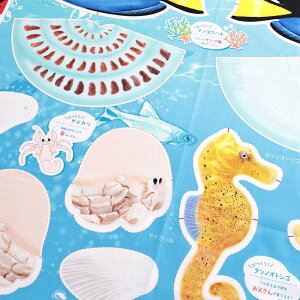 インクジェットパネル 水の仲間たち ウツボ 108×95cm カットクロス|生地 布 布地 はぎれ カット布 カットクロス さかな 生き物 リアル おもしろい かんたん ユニーク 薄手 薄地 インクジェッ