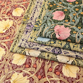 V&A Fabric Collection ピンパネル シーチング 50cm単位｜切売り 切り売り 生地 布 布地 英国 イギリス ロンドン ヴィクトリア&アルバート博物館 コットン100％ 薄手 薄地 服地 ウィリアムモリス 花柄 フラワー柄 植物柄 おしゃれ