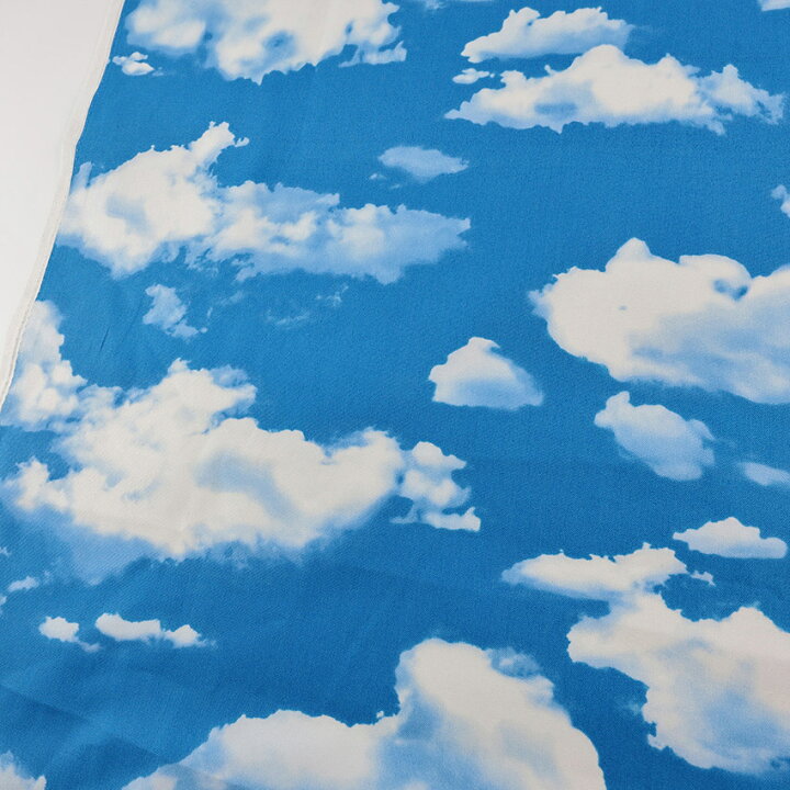 SKY サイクリング 青い大空と白い雲柄 ワイドパンツ サイクルパンツ 
