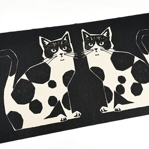 ���n �z echino NekoNoe TWO CAT �Ȗ��L�����o�X�p�l�� 110×62cm �J�b�g�N���X | �z�n �͂��� �J�b�g�z �˂� �l�R �L �R�b�g�����l�� �G�`�m ���킢�� ������� �ÉƉx�q �啿 ���ʒn ��v �傫�ȔL ��