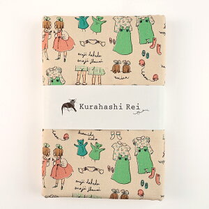 KurahashiRei くらはしれい 双子 オックス 50cm カットクロス | 生地 布 布地 はぎれ カット布 コットン100% レトロ ガーリー ノスタルジック 女の子 普通地 丈夫 キュート おしゃれ かわいい ツイ