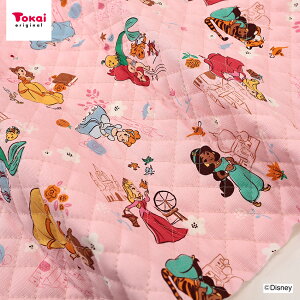 ディズニー プリンセス オックスキルト 50cm単位 | 切売り 切り売り 生地 布 布地 Disney キャラクター プリンセス かわいい 厚手 丈夫 ピンク ミニキャラ風 入園 入学 女の子 男の子 キルティン
