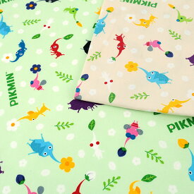 PIKMIN〜ピクミン 4 オックス 50cm単位｜切売り 切り売り 生地 布 布地 コットン100％ 任天堂 ニンテンドー キャラクター ゲーム 総柄 通園 通学 入園グッズ 入学グッズ 新学期グッズ 女の子 男の子 かわいい
