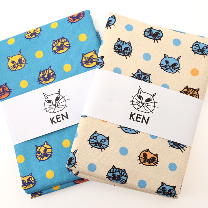 楽天市場】KEN ねこドット オックス 70×75cm カットクロス｜生地 布 