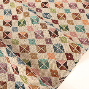 ゴブラン生地 幾何B 145×95cm カットクロス | 生地 布 布地 はぎれ カット布 幾何柄 ダブル幅 ゴブラン アンティーク ジャカード 織り ワイド幅 W幅 ダブル巾 広幅 広巾 幾何学模様 幾何学柄 ジ