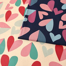 ＼入学PICK／ Retro Charm ハート オックス 50cm単位 | 切売り 切り売り 生地 布 布地 ハート柄 かわいい レトロ 新学期 通園 通学 グッズ 懐かしい コットン100％ かっこいい 昭和 大柄 入園 入学 男の子 女の子