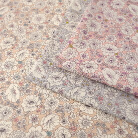 フラワー柄 顔料プリント オックス 50cm単位 | 切売り 切り売り 生地 布 布地 薄手 薄地 コットン100％ 人気 かわいい おしゃれ ナチュラル 花柄 草花 植物 ボタニカル リーズナブル お買い得 お手頃価格 上品 大人っぽい レトロ