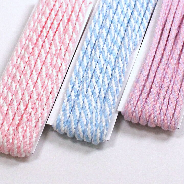 楽天市場 新生活 Color Cord 制菌加工 ツイスト 太 3m 副資材 コード 丸紐 ストライプ 6mm パステルカラー かわいい ゆめかわいい ゆめふわ ピンク 日本製 トーカイ 手芸材料の通信販売 シュゲール