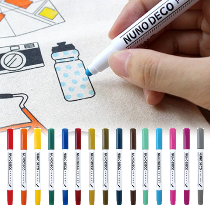 楽天市場】NUNO DECO PEN DOT（ヌノデコペン ドット） 全15色 | ネームペン 名前ペン 布用 ペン カラー インク 布デコペン  NUNO DECO PEN ツインタイプ 日本製 : 手芸材料の通信販売 シュゲール