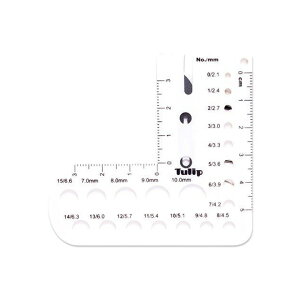 カッター付きあみ針ゲージ 【メール便可】 | 手芸 手芸用品 道具 編物 編みもの 手作り ハンドメイド ゲージ 便利グッズ 編み物用品 編み物グッズ
