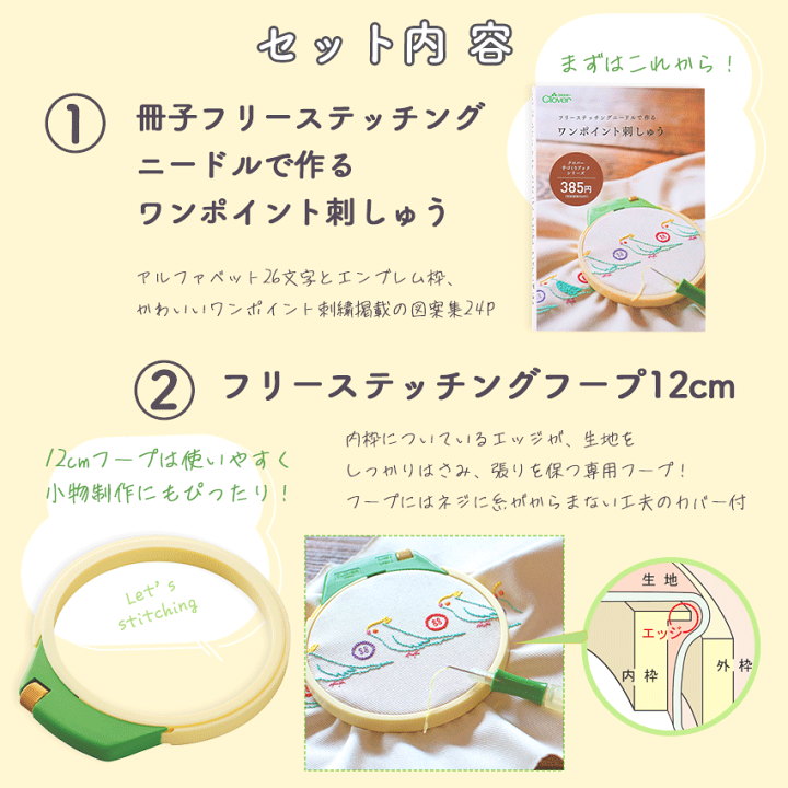 楽天市場】クロバー NEW フリーステッチング スターターセット 豪華8点