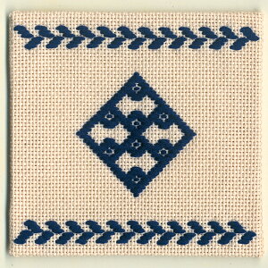 刺繍 刺しゅうキット オリムパス こぎん刺し こぎん20 コースター(紺) 【メール便可】| キット 初心者 刺繍キット 刺し子 手作り 手芸キット 手作りキット 簡単 ハンドメイド ししゅう こ