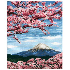 刺繍 刺しゅうキット オリムパス 四季を彩る日本の名所 桜と富士山｜6本取りクロスステッチキット