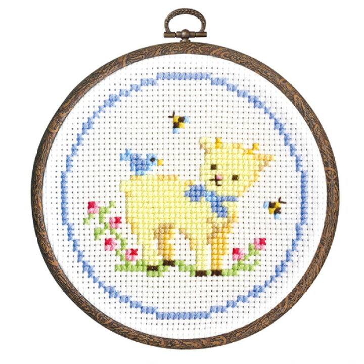 楽天市場 刺繍 刺しゅうキット オリムパス おしゃれフープ 森のかわいいなかまたち 子ヤギとコトリ メール便可 刺繍キット 初心者 キット 手芸キット 手作り 刺繍セット 手芸セット ハンドメイド ししゅう 手作りキット 簡単 手芸材料の通信販売 シュゲール