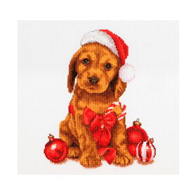 刺繍 輸入キット Thea GOUVERNEUR 730A Christmas Puppy クリスマス パピークロスステッチ 刺繍キット